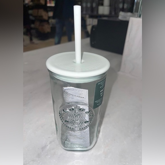 Starbucks Recycled Glass Triangle Mint Green Core Cold Cup Tumbler 2023 NEW - Picture 3 of 4